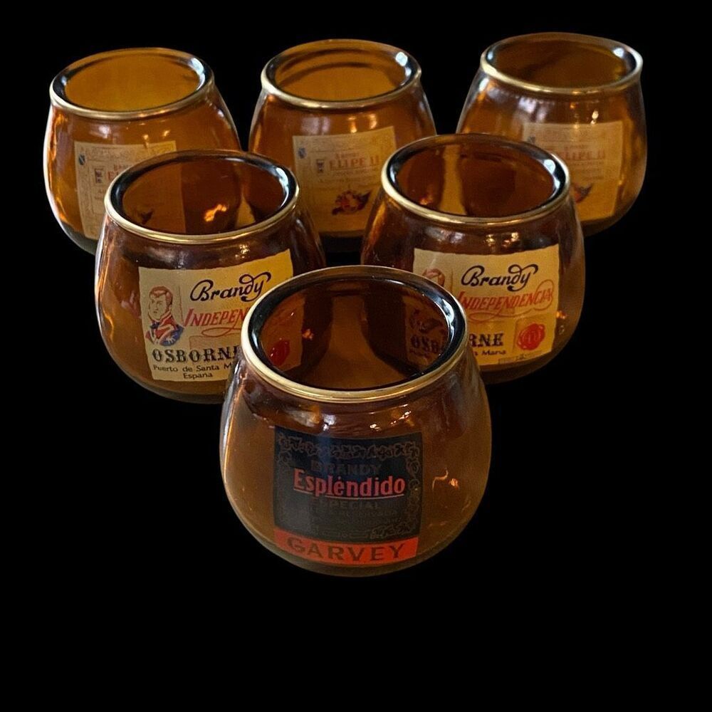 Amber Brandy Glasses Set of 6 Spain